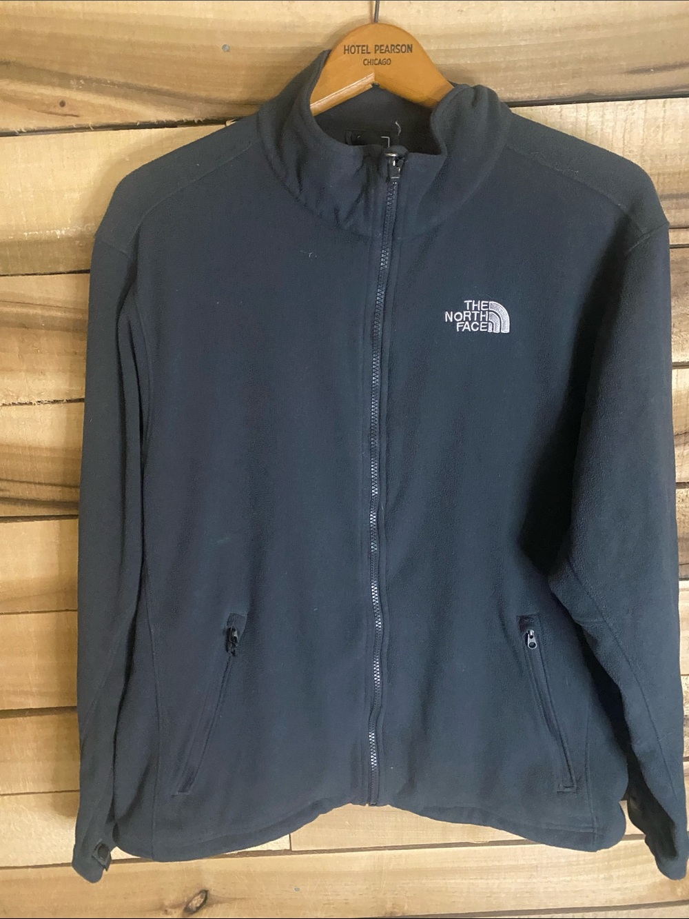 The North Face gray Full-Zip Fleece Jacket with Logo size large men’s